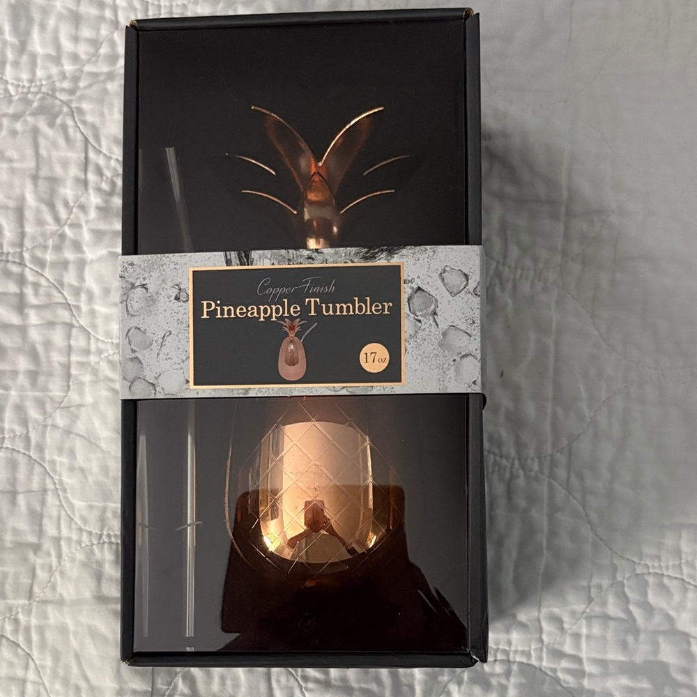 Copper-Finish Pineapple Tumbler